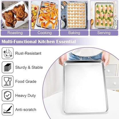 E-far Large Baking Sheet with Wire Rack, 20 x 14 Inch Stainless Steel Cookie - Image 4