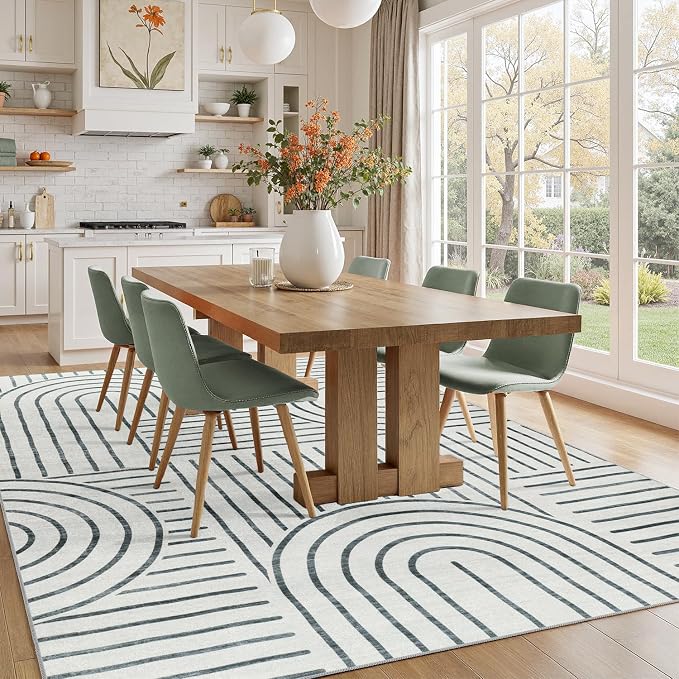 DCX Abstract Machine Washable 5x7 Rug, Soft Low Pile Non Slip Carpet, Kid & Pet - Image 4