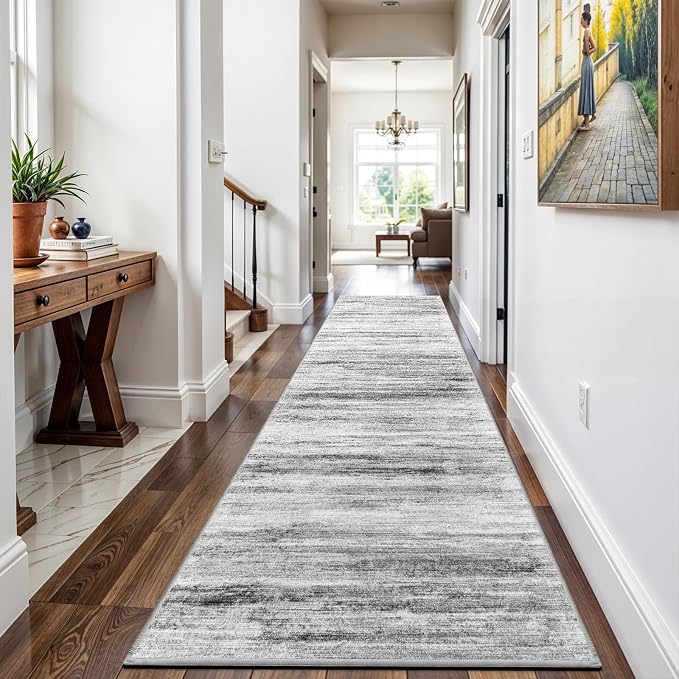 2x12 Washable Runner Rugs for Hallway: Long Abstract Runners for Entryway - Image 3