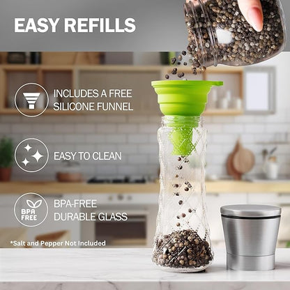 Home EC Original Stainless Steel Sea Salt and Pepper Grinder Set of 2 - Image 4