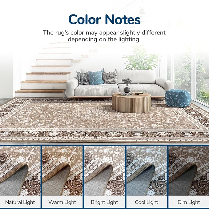 Lessymo 6 x 9 Area Rugs for Living Room, Machine Washable Area Rugs Boho Faux - Image 9