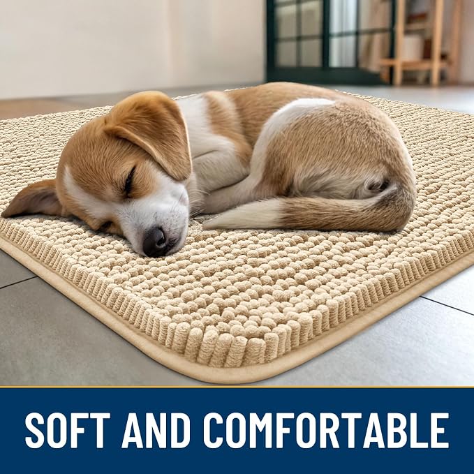 Smiry Dog Door Mat for Muddy Paws 59x20, Absorbent Dirt Trapper, Non-Slip - Image 2
