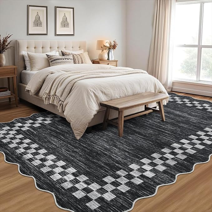 Small Bedroom Area Rug 3x5 Checkered Area Rug - Image 3