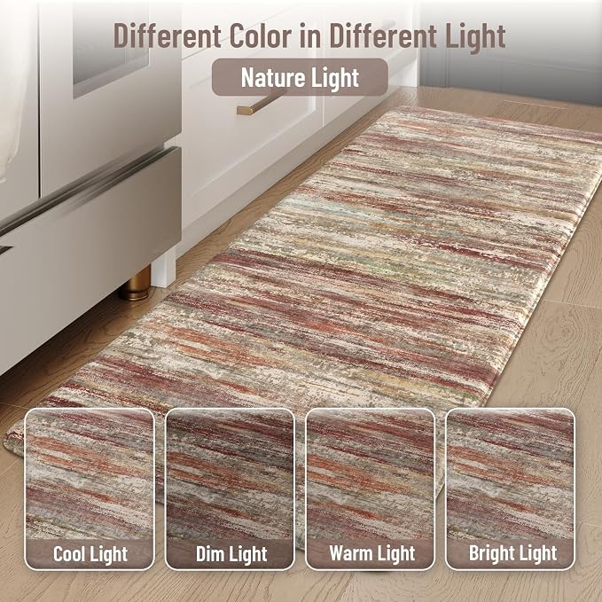 KIMODE Kitchen Mats Cushioned Anti Fatigue, Half Moon Abstract Kitchen Rugs - Image 7