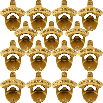 15 PCS Aged Gold Bottle Opener Wall Mounted Beer Cap Opener Mountable Bulk by Wallmountedbottleopener