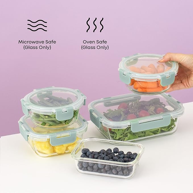 JoyJolt 24pc Borosilicate Glass Storage Containers - Image 6