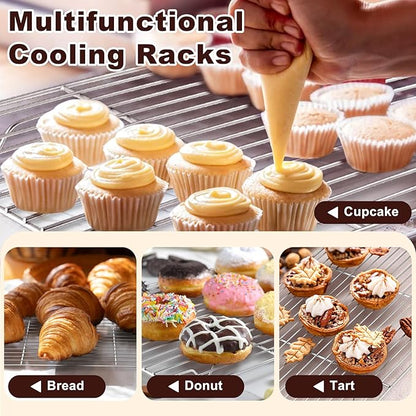 TeamFar Baking Sheet with Rack Set, 17.6/12.5/10.5 Inch Stainless Steel Cookie - Image 7