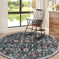 Lahome Moroccan Trellis Washable Round Area Rug, Soft Round Rugs 6ft Ultra-Thin by Lahome