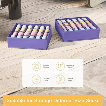 Joyoldelf Sock Drawer Organizer Divider 2 Packs Underwear Organizer, 24 Cell - Image 6