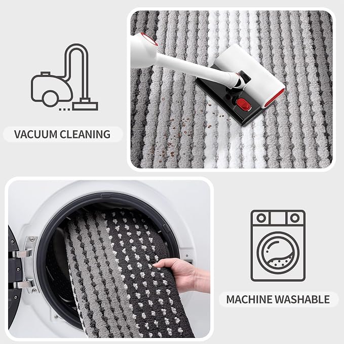 Kitinjoy Indoor Outdoor Door Mat, 71x47 Non-Slip Absorbent Dirt Trapper - Image 5