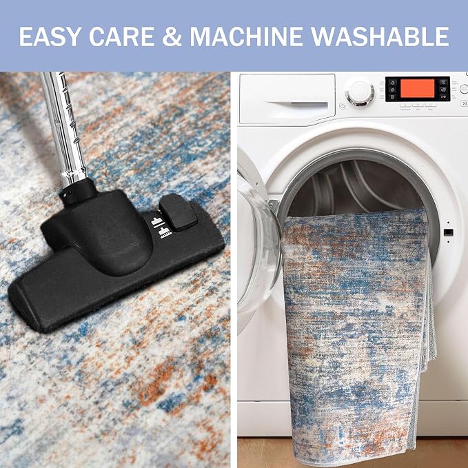 IOHOUZE Abstract Runner Rug 2x12 Ft Washable Runners - Image 3