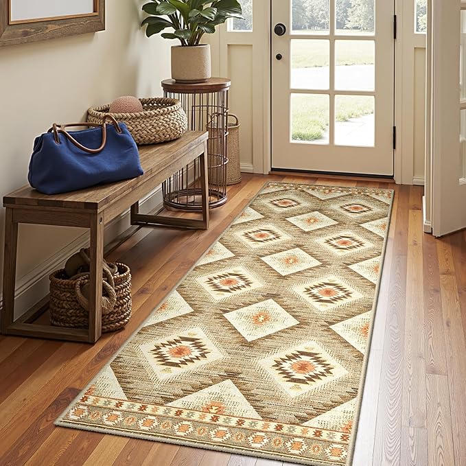 BESTSWEETIE Area Rug 2x10 Rug Machine Washable Non-Slip Low Pile Print Pattern - Image 6