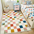 Terrug Multicolored Geometric Checkered Rug by TerrugHomeDecor
