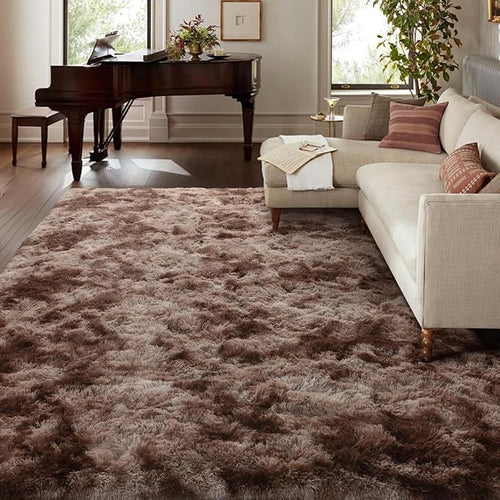 7x10 Ft Extra Large Shag Brown Area Rug - Image 2