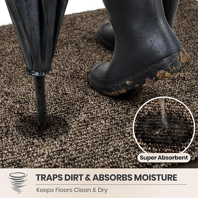 PURRUGS Dirt Trapping Door Mat 32" x 47", Non-Slip Machine Washable Entry Rug - Image 2