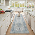 RELEANY Area Rugs Runner 2'x7' Washable Non-Slip, Floral Vintage Distress by RELEANY