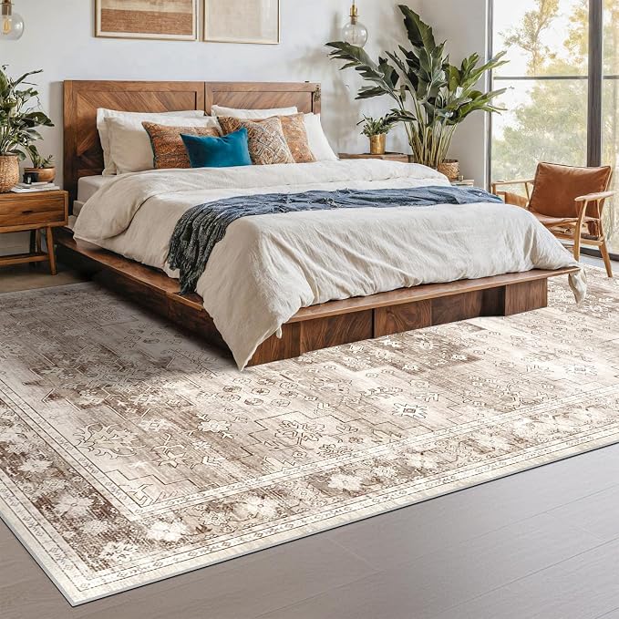 Washable Farmhouse Living Room Rug, 9x12 Area Rugs - Image 5