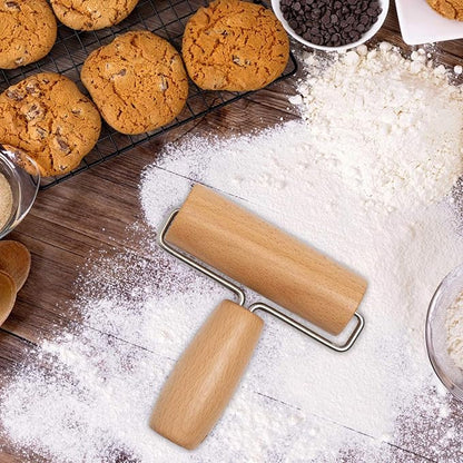 Whaline Wood Pastry Pizza Roller 2 Pieces Non Stick Wooden Rolling Pin - Image 7