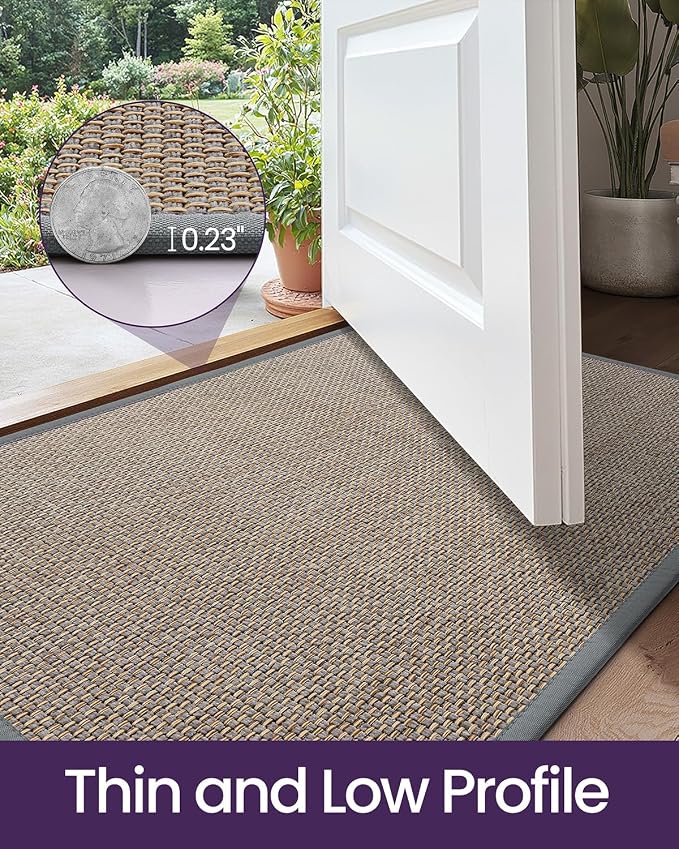DEXI Ultra Thin Entryway Indoor Door Mat 17x30, Non Slip Rubber Backing Inside - Image 4