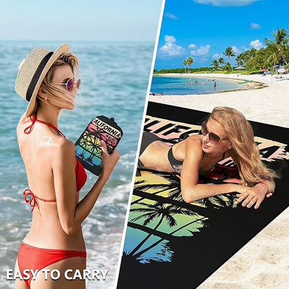 HIHOHO Beach Blanket Waterproof Sandproof Extra Large Beach Mat 79" X - Image 4