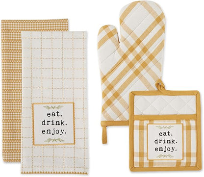 DII Home Sweet Farmhouse Kitchen Collection, Potholder/Oven Mitt/Dishtowel Set - Image 2