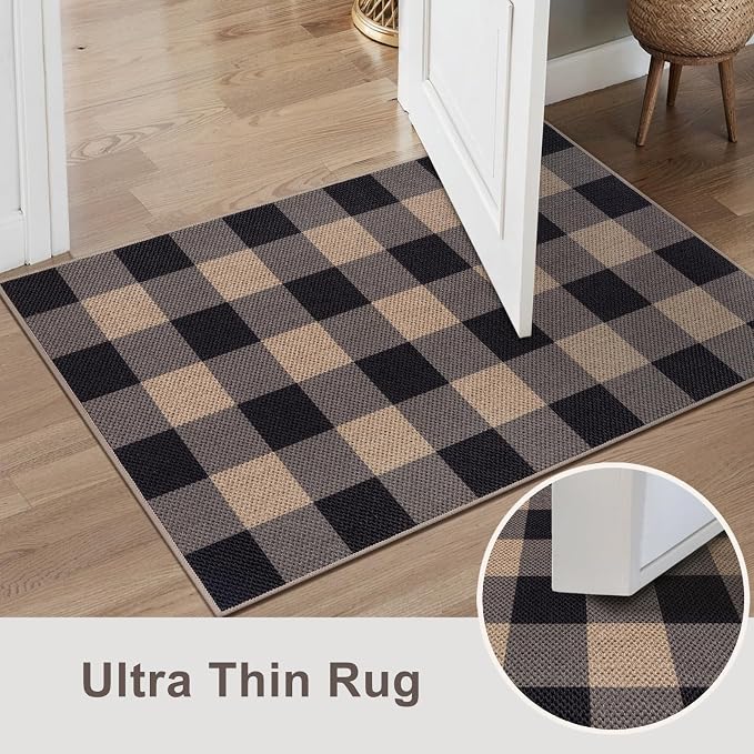 Tangsoo Checkered Easy Jute Rug, 3x5 Washable Area Rug - Image 4