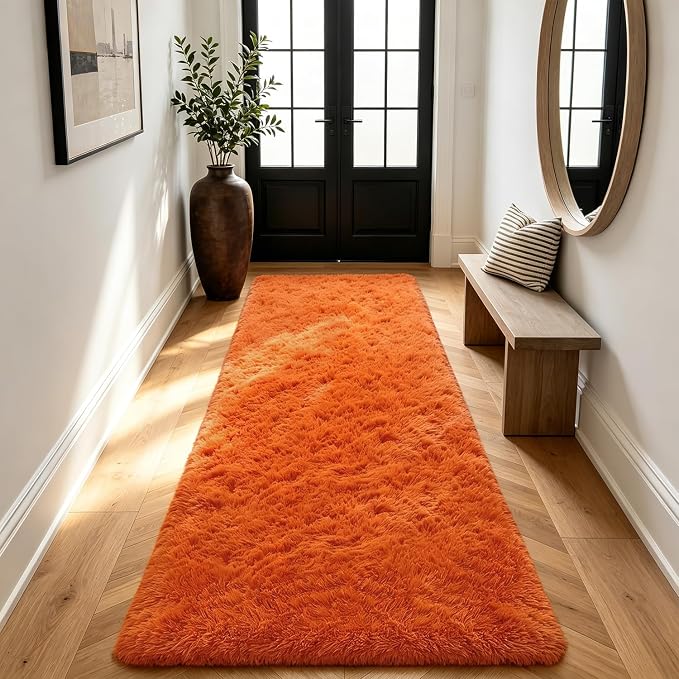 Shag Runner Rug for Bedroom Living Room 3x7 Upgrade Non-Slip Fluffy Soft - Image 6