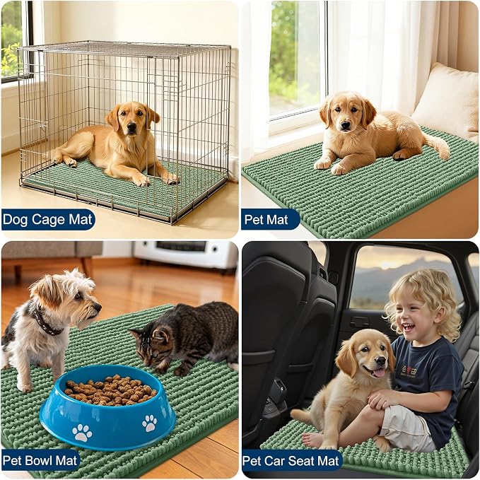 OLANLY Dog Door Mat for Muddy Paws 36x24, Ultra Absorbent Chenille Mud Doormat - Image 7