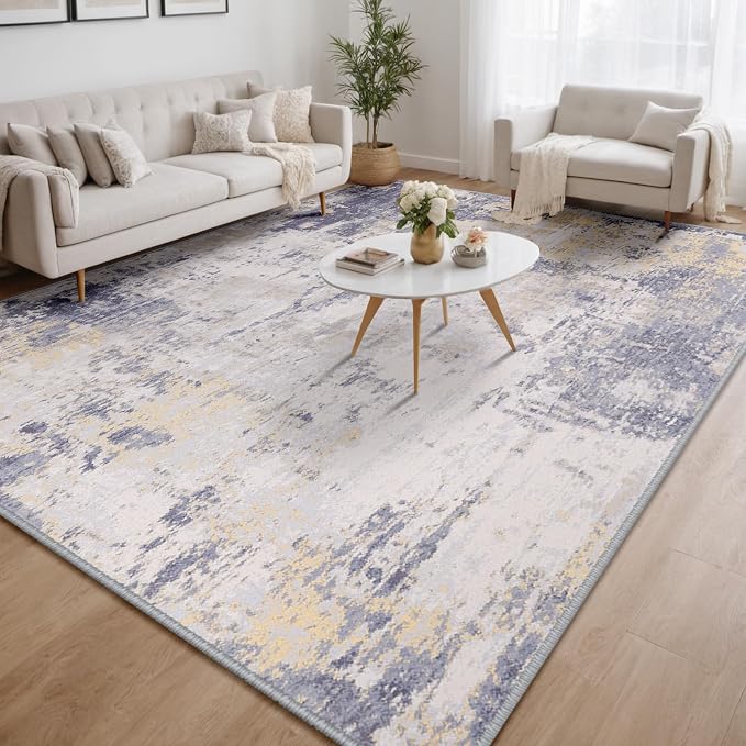 RELEANY Washable Area Rugs 8'x10' Non-Slip Modern Abstract Soft - Image 9