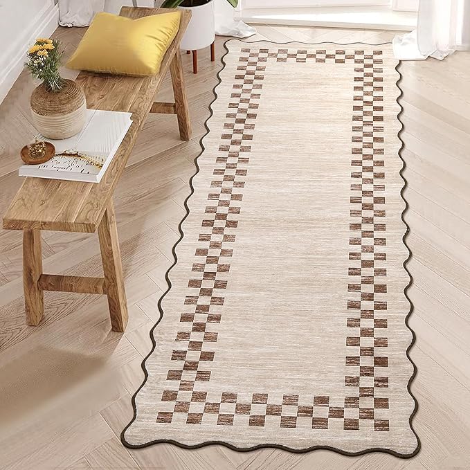 Washable Runner Rug 2x10 Modern Bordered Hallway Runner Rug Non Slip Kitchen by GarveeHome