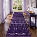 SERISSA Hallway Runner Rug, 2x10 Washable Non-Slip Purple and White Runners by SERISSAHomeDecorCollection