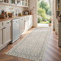 jinchan Zenith Floral Runner Rug 3x8 Washable Kitchen Runner Non-Slip Low-Pile by JINCHAN