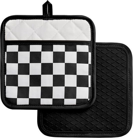 Ohocut Checkered Pot Holder, Silicone Pot Holders by Ohocut