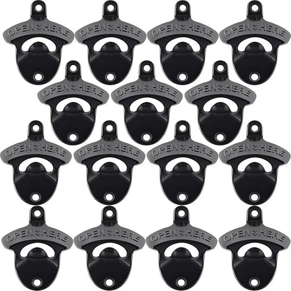 15 Packs Classic Beer Top Opener Wall Mounted Black Screw in Bottle Cap Opener by Wallmountedbottleopener