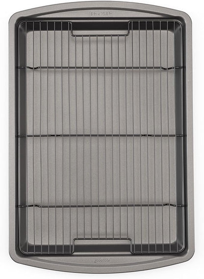 GoodCook 15” x 10.5” Nonstick Carbon Steel Baking Pan & Raised Wire Rack – by GoodCook