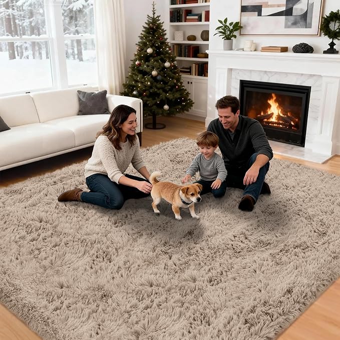 8x10 Area Rug for Living Room: Ultra Soft Fluffy Rug Modern Large Thicked Shag - Image 4