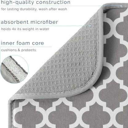 S&T INC. Dish Drying Mat, 16” x 18”, Absorbent Microfiber Kitchen Counter Mat - Image 3