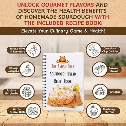 Complete Sourdough Bread Starter Kit, Glass Sourdough Starter Jar Kit & Tons of - Image 4