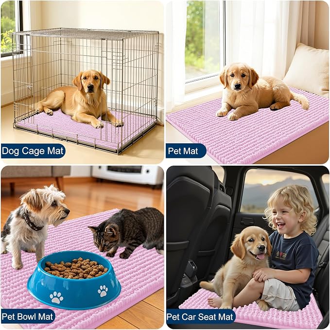 OLANLY Dog Door Mat for Muddy Paws 36x24, Ultra Absorbent Chenille Mud Doormat - Image 7