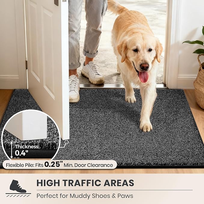 PURRUGS Dirt Trapping Door Mat 48" x 48", Non-Slip Machine Washable Entryway Rug - Image 6