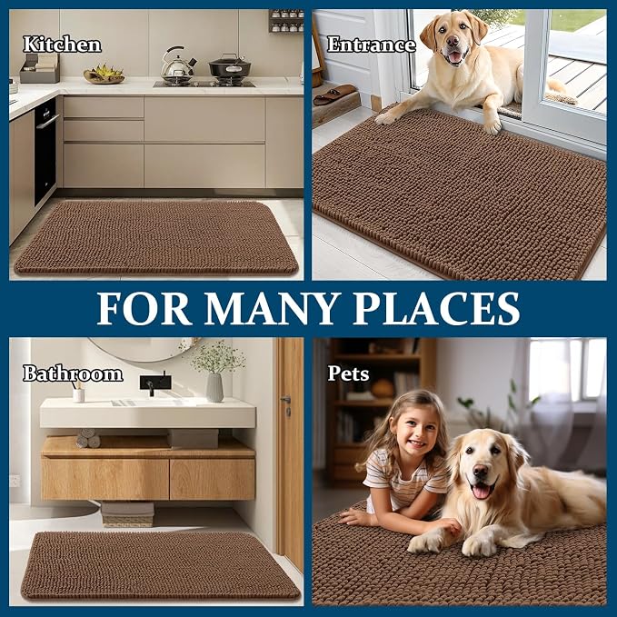 OLANLY Dog Door Mat for Muddy Paws 32x20, Absorbs Moisture and Dirt, Absorbent - Image 8