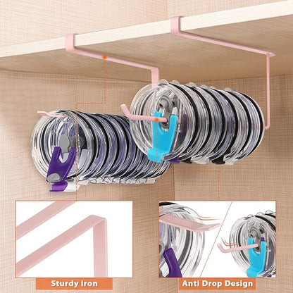 2 Pack Tumbler Lid Organizer, Horizontal Tumbler Lid Storage Hook Up to 20 Lids - Image 4