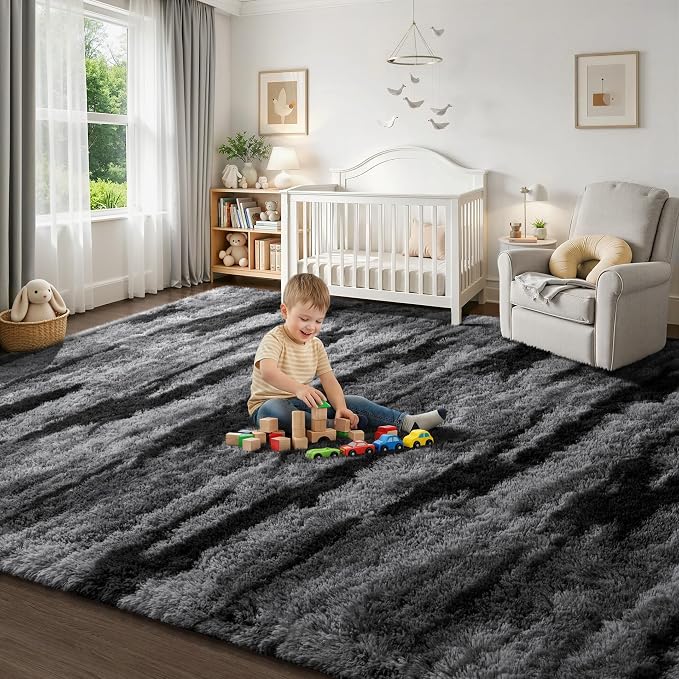 Deerhoo Large Shag Area Rugs 5 x 8, Tie-Dyed Plush Fuzzy Rugs - Image 8