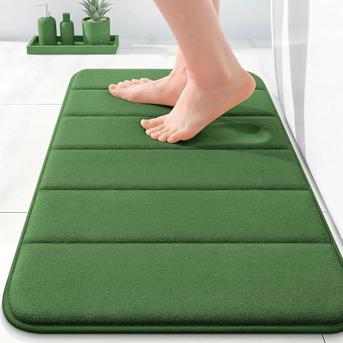 OLANLY Memory Foam Bath Mat 24x16, Super Soft Absorbent Bathroom Rugs, Quick Dry by OLANLY