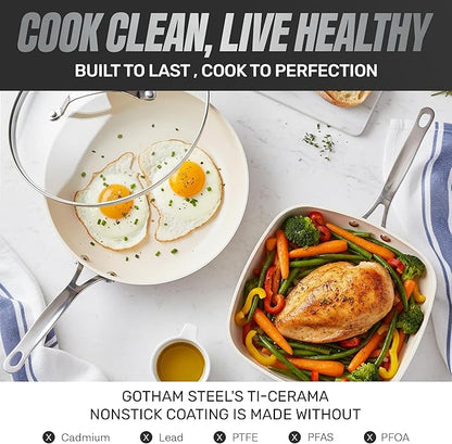 GOTHAM STEEL 20 Pc Ceramic Cookware Set Nonstick, Ceramic Pots and Pans Set Non - Image 4