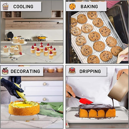 TeamFar Baking Sheet with Rack, 17.6 x 13 x 1 inch Stainless Steel Baking Pan - Image 6