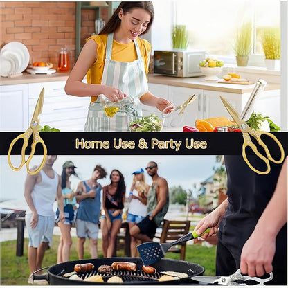 AWinjoy Japanese Gold Kitchen Scissors, Heavy Duty Stainless Steel, Dishwasher - Image 5