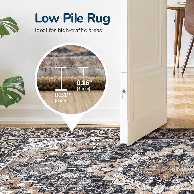 Lessymo Area Rugs 6x9, Machine Washable Area Rug, Super Soft Faux-Wool Area Rugs - Image 4