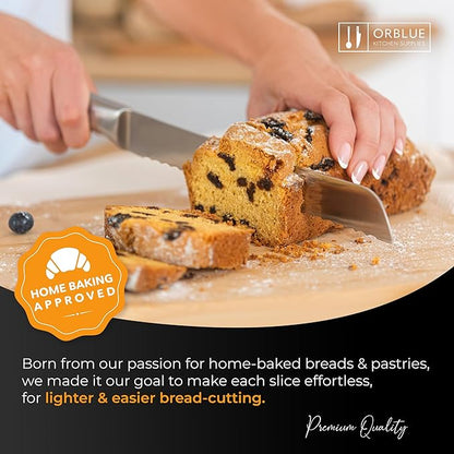 Orblue Serrated Bread Knife Ultra-Sharp Stainless Steel Professional Grade - Image 9