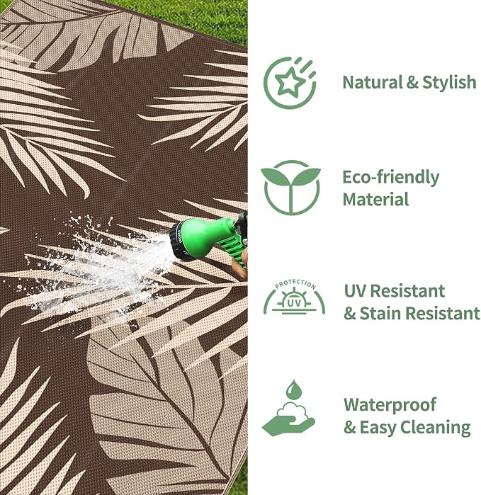 GENIMO Outdoor Rug 9' x 18' Waterproof - Image 6